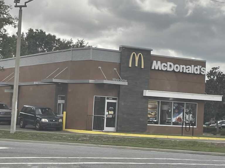 Exterior of a McDonald's restaurant on Crawfordville Highway in Crawfordville, Florida
