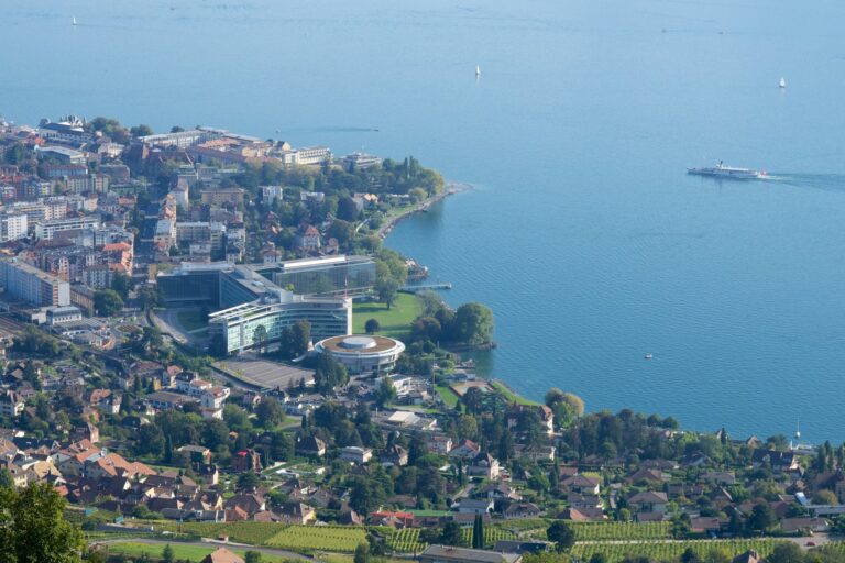 Nestle headquarters in Vevey, Switzerland, seen from Mont Pelerin